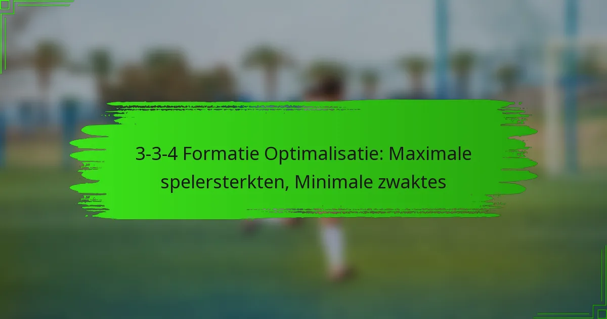 3-3-4 Formatie Optimalisatie: Maximale spelersterkten, Minimale zwaktes