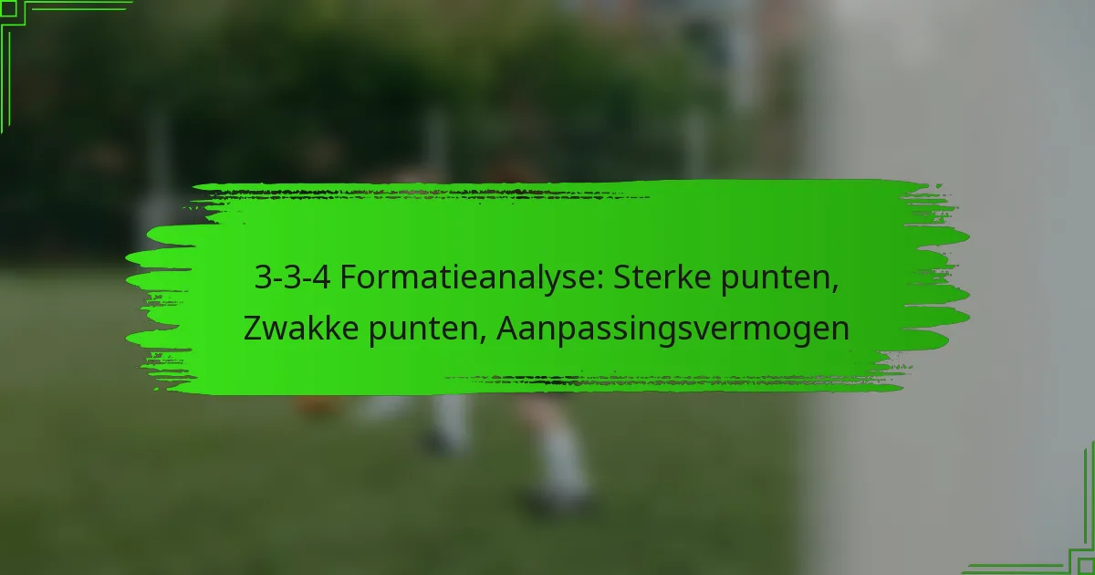 3-3-4 Formatieanalyse: Sterke punten, Zwakke punten, Aanpassingsvermogen