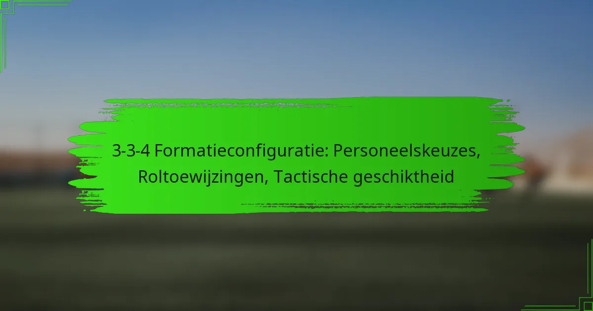 3-3-4 Formatieconfiguratie: Personeelskeuzes, Roltoewijzingen, Tactische geschiktheid