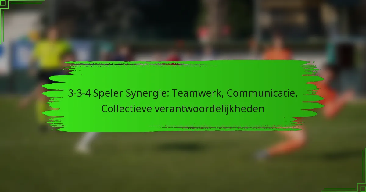 3-3-4 Speler Synergie: Teamwerk, Communicatie, Collectieve verantwoordelijkheden