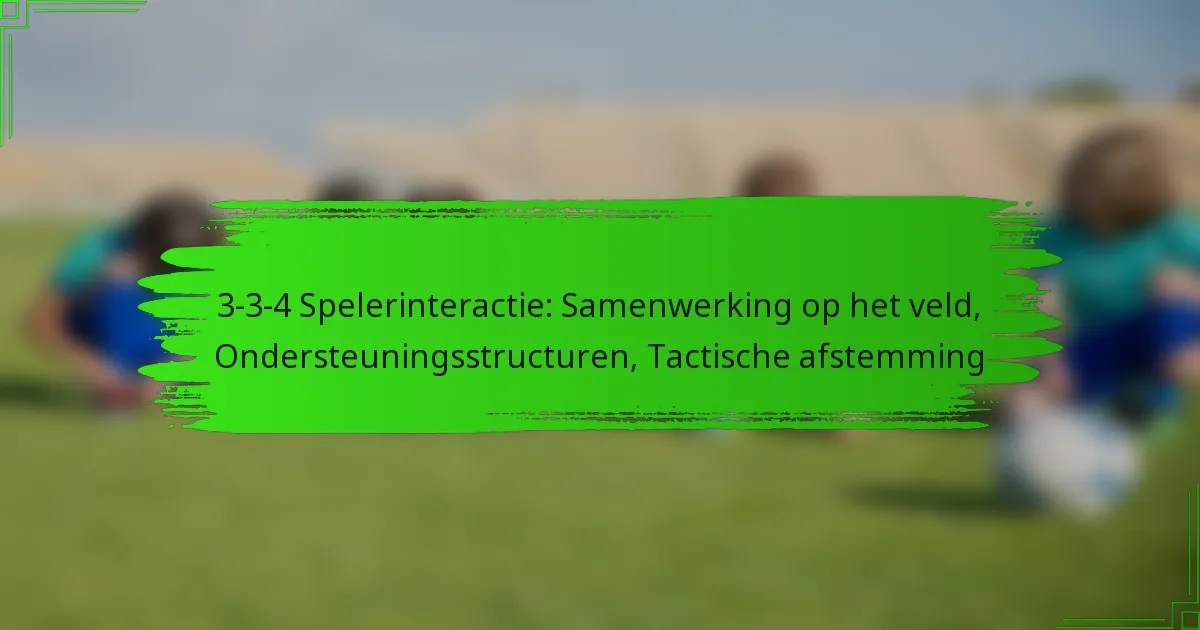 3-3-4 Spelerinteractie: Samenwerking op het veld, Ondersteuningsstructuren, Tactische afstemming