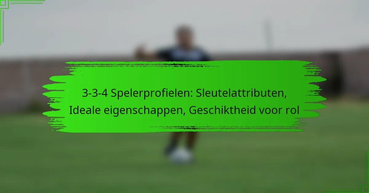 3-3-4 Spelerprofielen: Sleutelattributen, Ideale eigenschappen, Geschiktheid voor rol