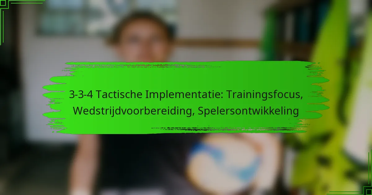 3-3-4 Tactische Implementatie: Trainingsfocus, Wedstrijdvoorbereiding, Spelersontwikkeling