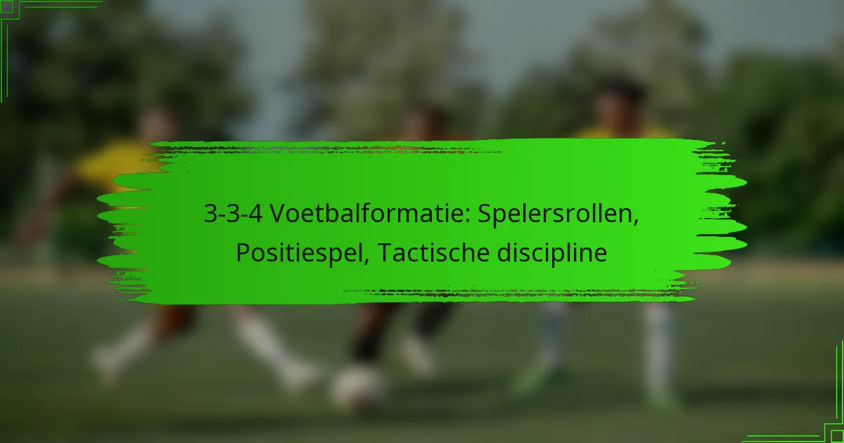 3-3-4 Voetbalformatie: Spelersrollen, Positiespel, Tactische discipline