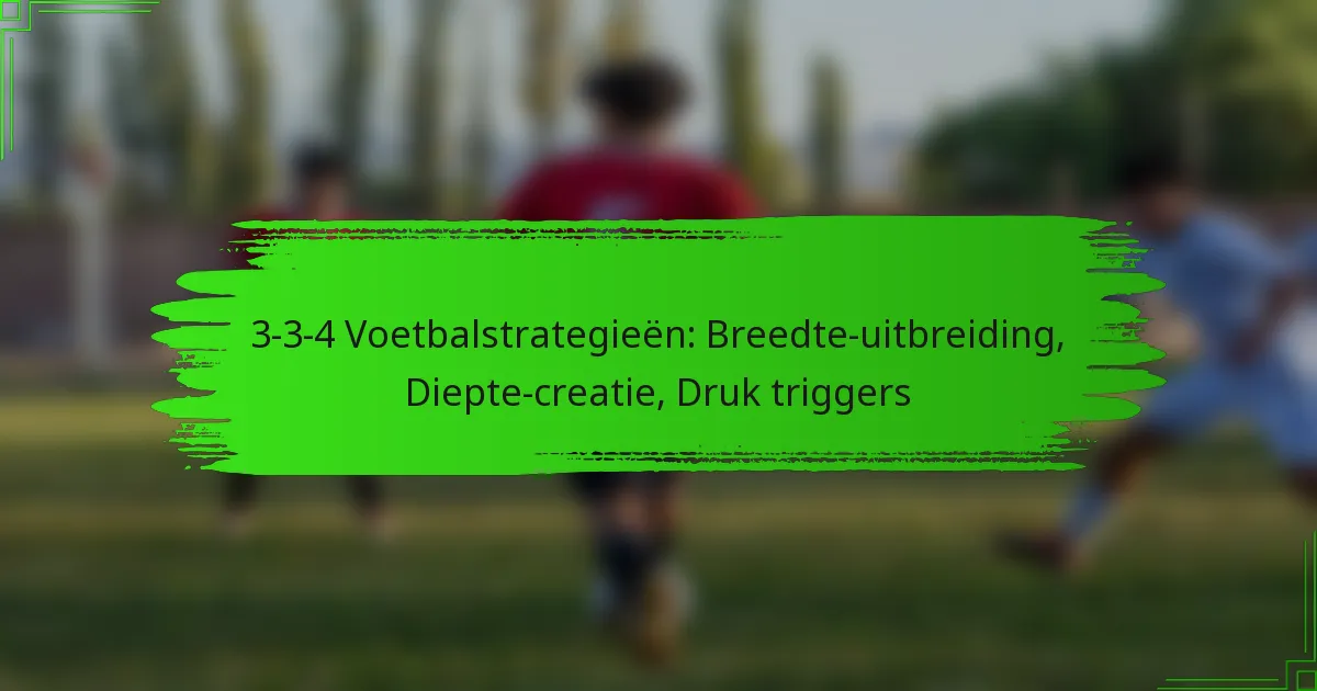3-3-4 Voetbalstrategieën: Breedte-uitbreiding, Diepte-creatie, Druk triggers
