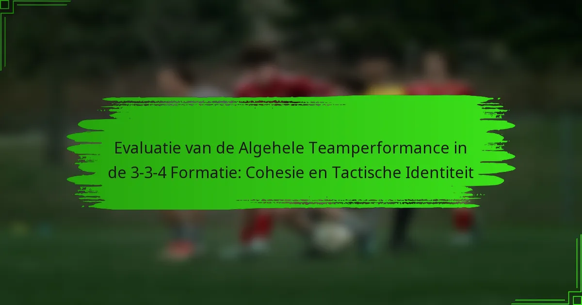 Evaluatie van de Algehele Teamperformance in de 3-3-4 Formatie: Cohesie en Tactische Identiteit