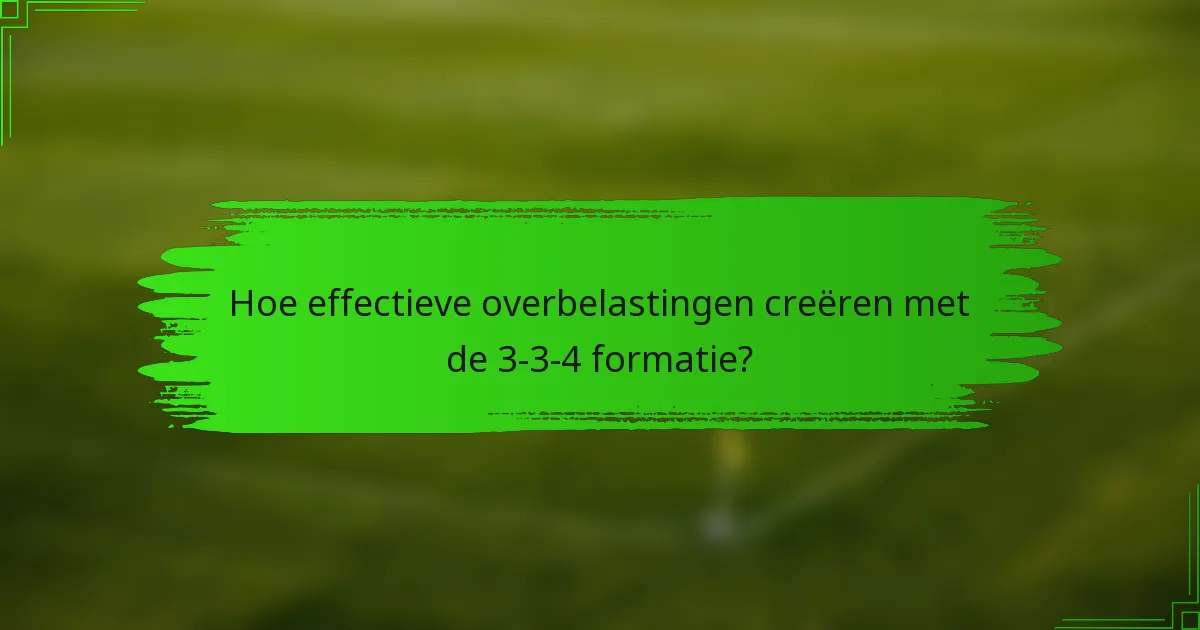 Hoe effectieve overbelastingen creëren met de 3-3-4 formatie?