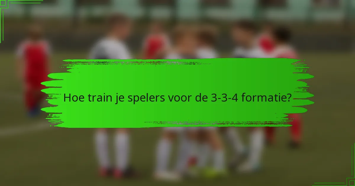 Hoe train je spelers voor de 3-3-4 formatie?